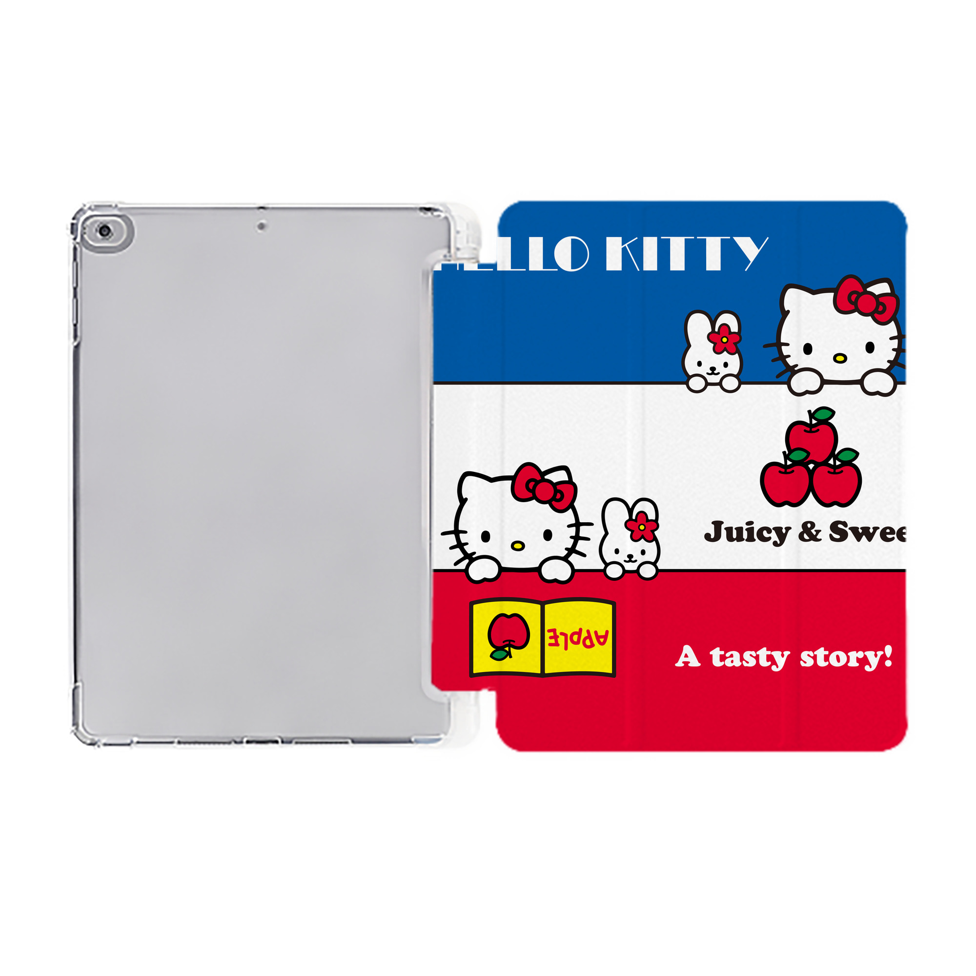 （画像用） Hello Kitty ハローキティ IPad ケース ペン収納付き 三つ折りスタンド PUレザー×シリコン 対応機種9.5/10.5/10.9インチ